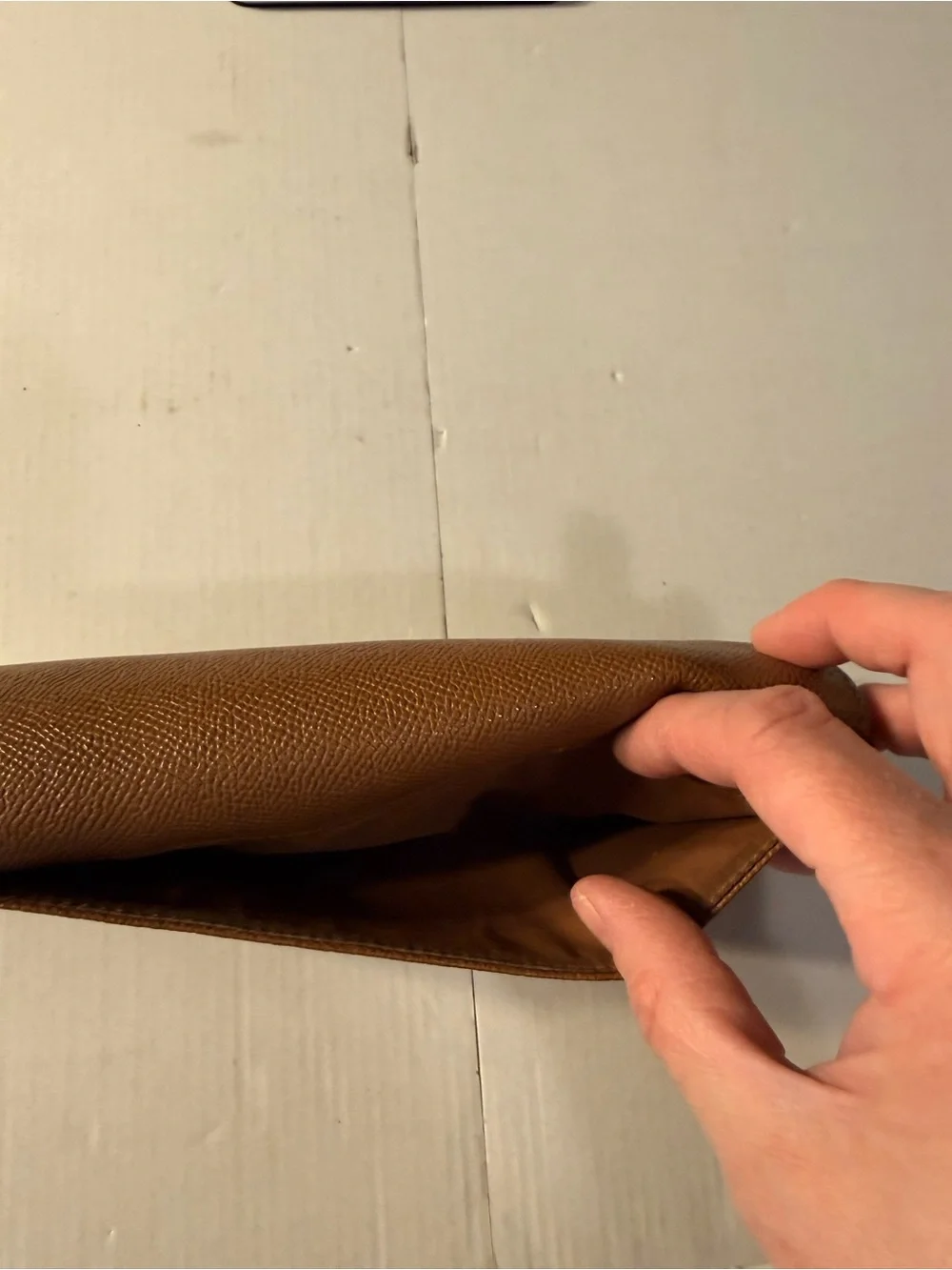 Coach Brown  Pebbled Leather Wallet with Embossed Logo